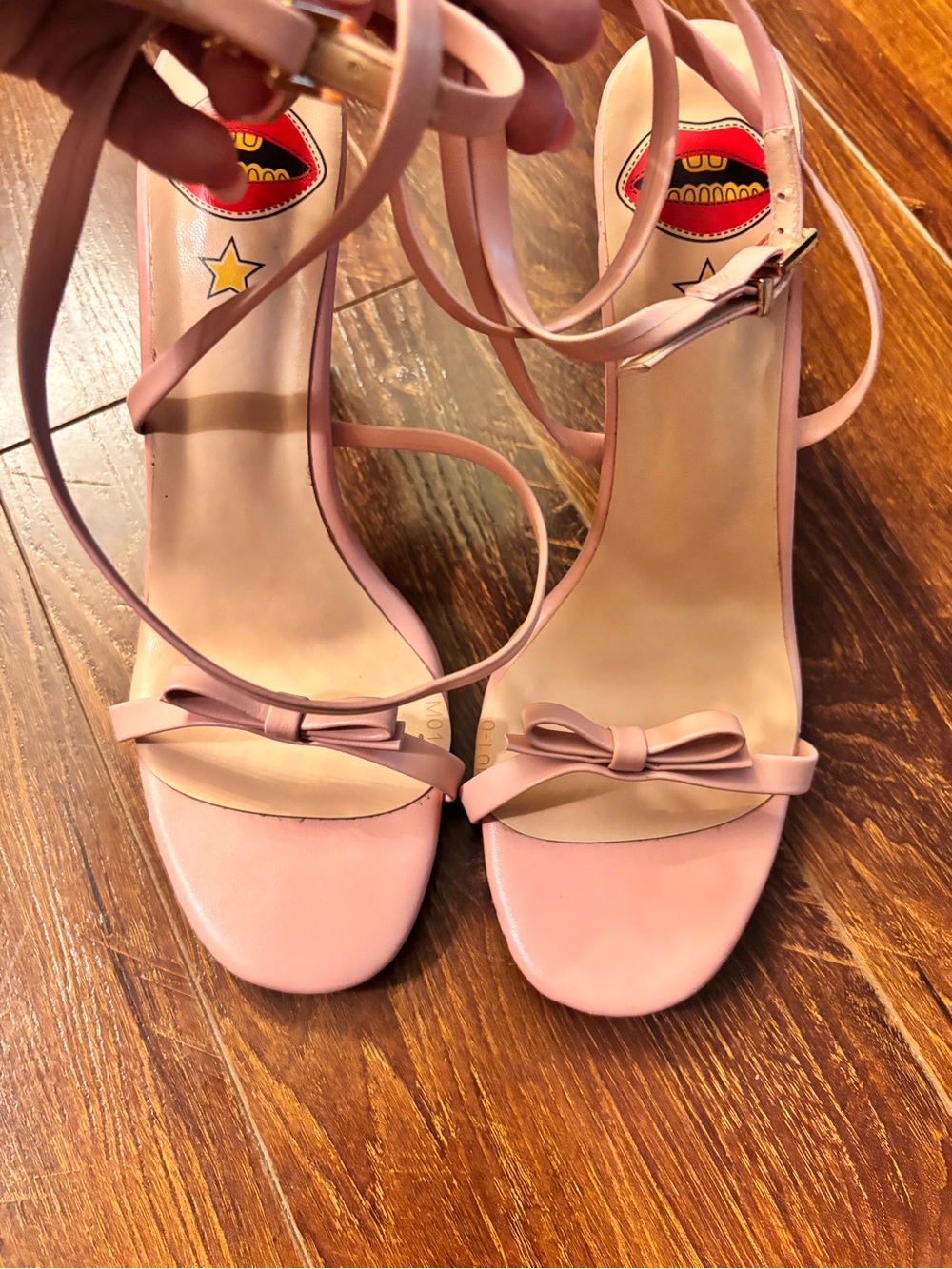 RARE Pink Leather Snake Serpent Heels 23.5 Sculptural Novelty Bow Sandals